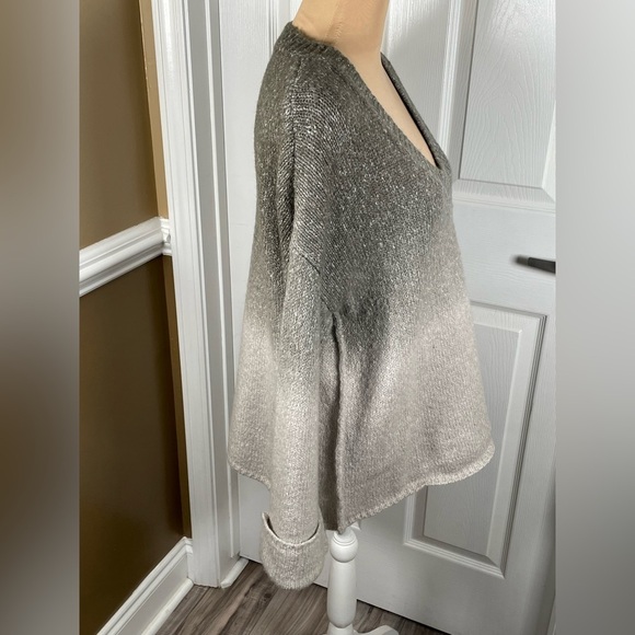 Anthropologie Gray Ombré Sweater Oversized Cotton Wool Blend Size Small - Picture 6 of 9